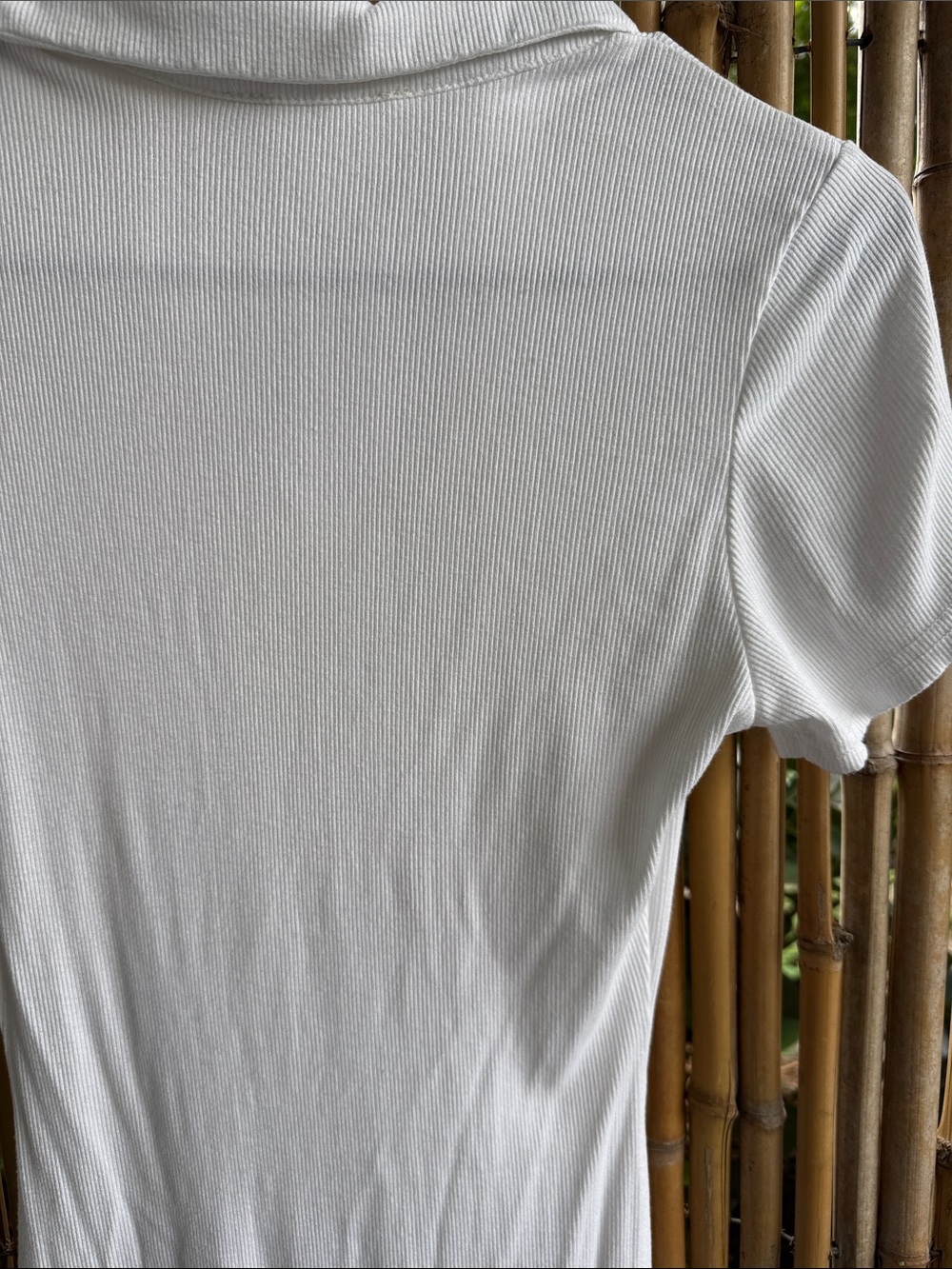 Style Rack White Ribbed Polo V-Neck Mini Dress - Picture 7 of 8